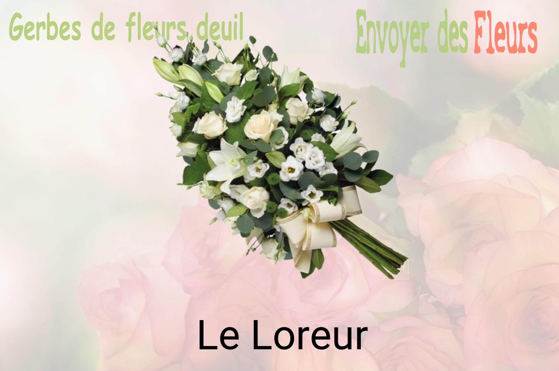 Gerbe de fleurs de deuil livrée à Le Loreur